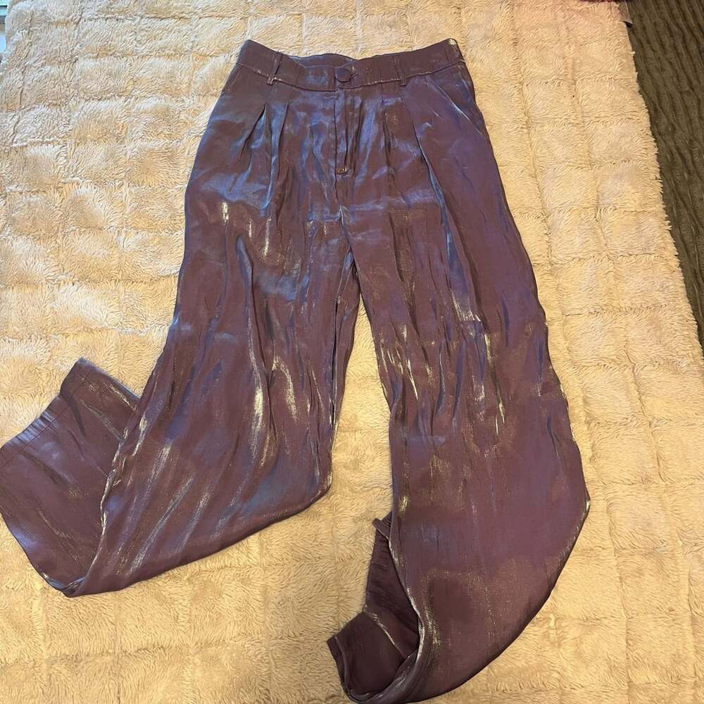 Blue Revival Unreal Ankle Straight Trouser Pants Womens 25 Burgundy Hi-Rise NEW